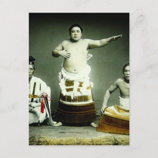  Japans Sumo Wrestlers Oud Japan Briefkaart (Voorkant)
