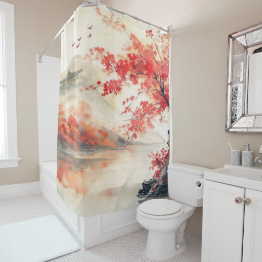 Japans Sunrise Douchegordijn (In situ)