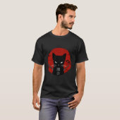 Japans Sunset Style Samurai Ninja Cat Ki T-shirt (Voorkant volledig)