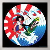 Japans surfer meisje poster (Voorkant)