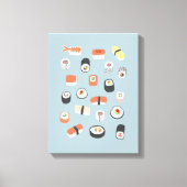 Japans Sushi Blauw Canvas Afdruk (Voorkant)