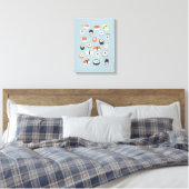 Japans Sushi Blauw Canvas Afdruk (Insitu (Slaapkamer))