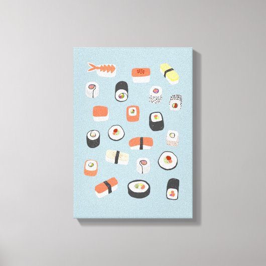 Japans Sushi Blue Canvas Afdruk (Voorkant)
