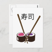 Japans Sushi Chopsticks Briefkaart (Voorkant / Achterkant)