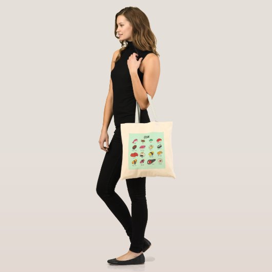 Japans sushi collectie op een je canvas tas! tote bag (Voorkant (model))