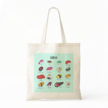 Japans sushi collectie op een je canvas tas!