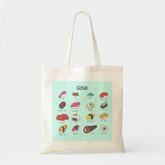 Japans sushi collectie op een je canvas tas! tote bag (Voorkant)