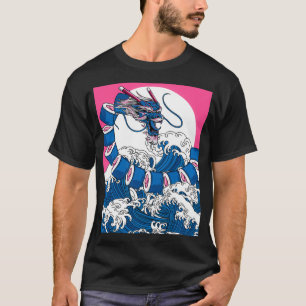 Japans Sushi Dragon Maki: grote golf van Kanagawa T-shirt