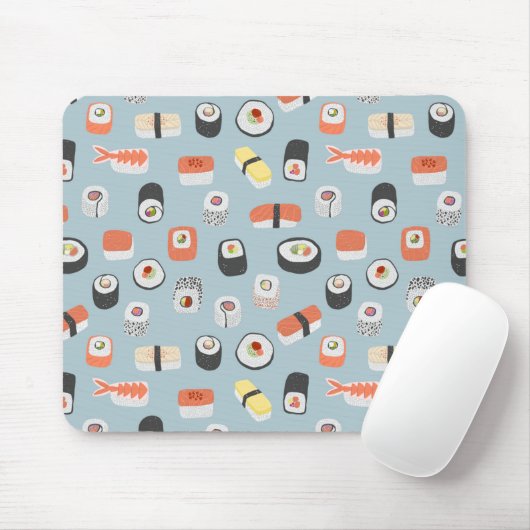 Japans Sushi Food Art Pattern Muismat (Met muis)
