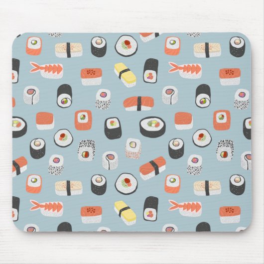 Japans Sushi Food Art Pattern Muismat (Voorkant)
