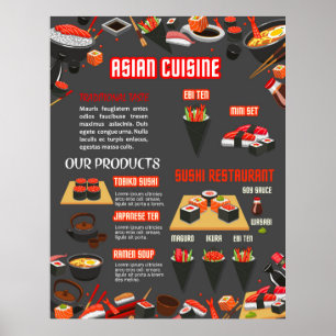 Japans sushi foodbar restaurant poster