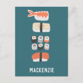 Japans Sushi gepersonaliseerd Briefkaart (Voorkant)