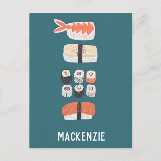 Japans Sushi gepersonaliseerd Briefkaart (Voorkant)