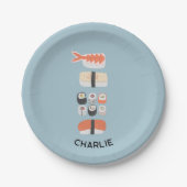 Japans Sushi gepersonaliseerd Papieren Bordje (Voorkant)