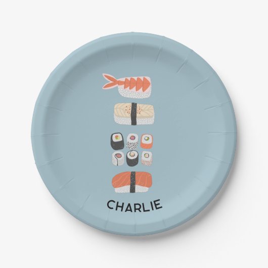 Japans Sushi gepersonaliseerd Papieren Bordje (Voorkant)