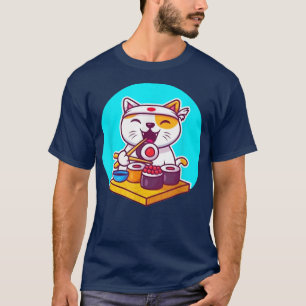 Japans Sushi Kawaii Anime Cat Love-r Dad Ma, Bo T-shirt
