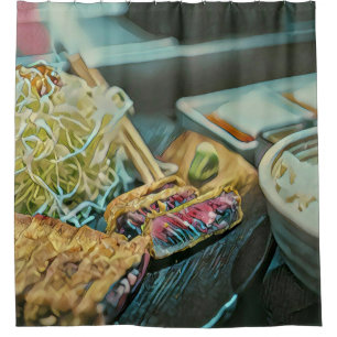 Japans sushi minachting cadeau douchegordijn