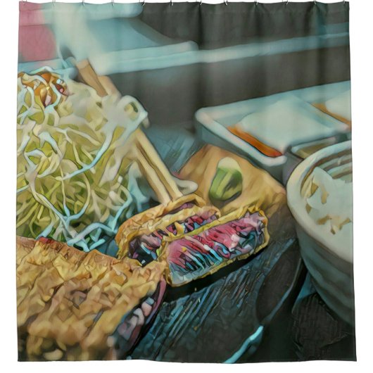 Japans sushi minachting cadeau douchegordijn (Voorkant)