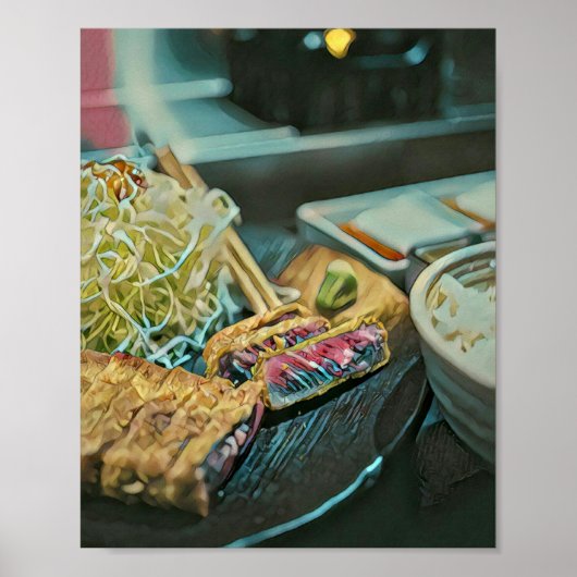 Japans sushi minachting cadeau poster (Voorkant)