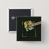 Japans sushi minachting cadeau vierkante button 5,1 cm (Voorkant /achterkant)