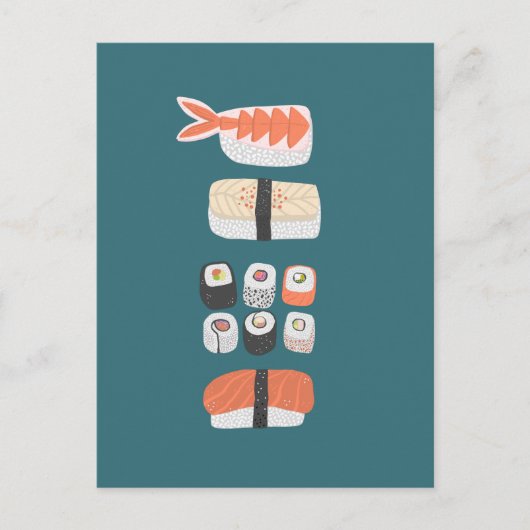 Japans Sushi Nigiri Maki Roll Briefkaart (Voorkant)