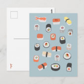 Japans Sushi Nigiri Maki Roll Briefkaart (Voorkant / Achterkant)