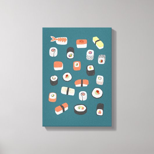 Japans Sushi Nigiri Maki Roll Canvas Afdruk (Voorkant)