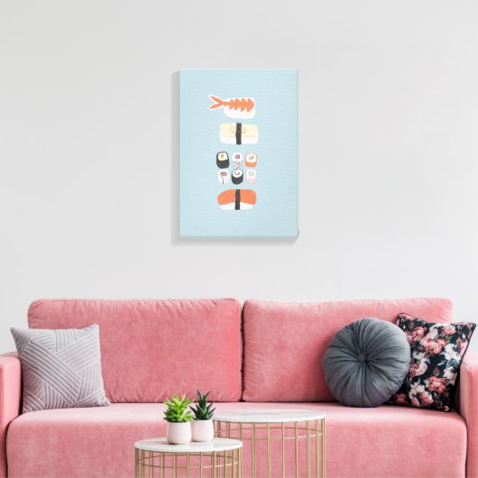 Japans Sushi Nigiri Maki Roll Canvas Afdruk (Insitu (Woonkamer))