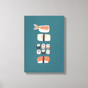 Japans Sushi Nigiri Maki Roll Canvas Afdruk