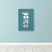 Japans Sushi Nigiri Maki Roll Canvas Afdruk (Insitu (Houten vloer))