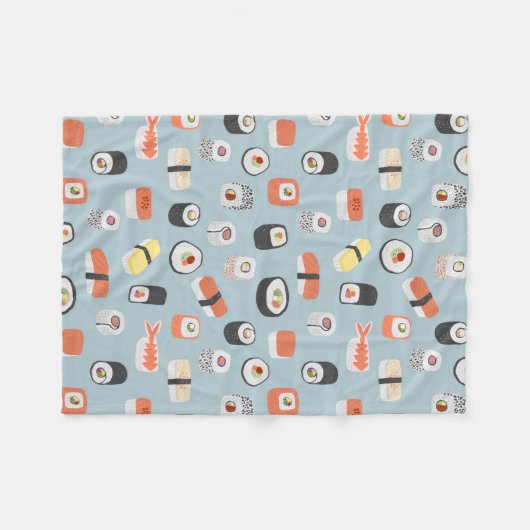 Japans Sushi Nigiri Maki Roll Pattern Fleece Deken (Voorkant (Horizontaal))