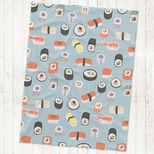 Japans Sushi Nigiri Maki Roll Pattern Fleece Deken