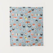 Japans Sushi Nigiri Maki Roll Pattern Wandkleed (Voorkant)