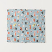 Japans Sushi Nigiri Maki Roll Pattern Wandkleed (Voorkant (horizontaal))
