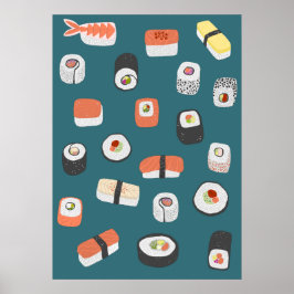 Japans Sushi Nigiri Maki Roll Poster