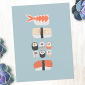 Japans Sushi Nigiri Maki Roll Stack Briefkaart