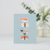 Japans Sushi Nigiri Maki Roll Stack Briefkaart (Staand voorkant)