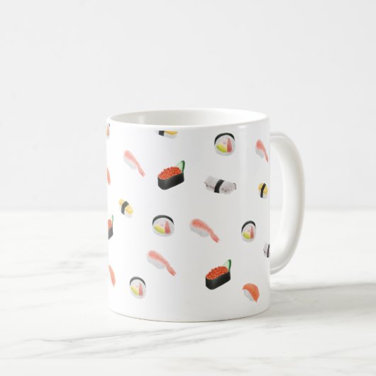 Japans Sushi Pattern Koffiemok (Voorkant rechts)