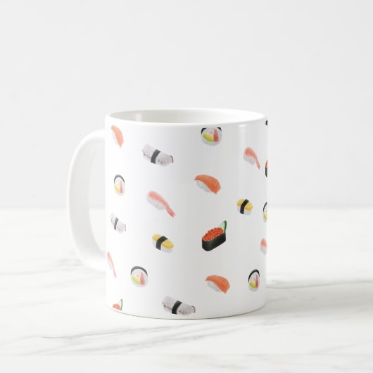 Japans Sushi Pattern Koffiemok (Voorkant links)