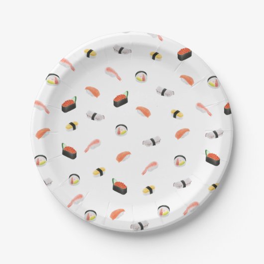 Japans Sushi Pattern Papieren Bordje (Voorkant)