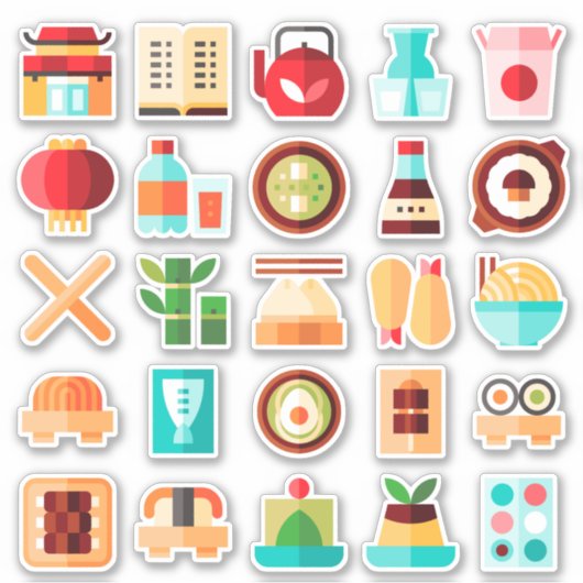 Japans Sushi Restaurant Assorted Sticker Pack (Voorkant)
