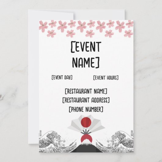Japans sushi restaurant evenement en inauguratie kaart (Voorkant)