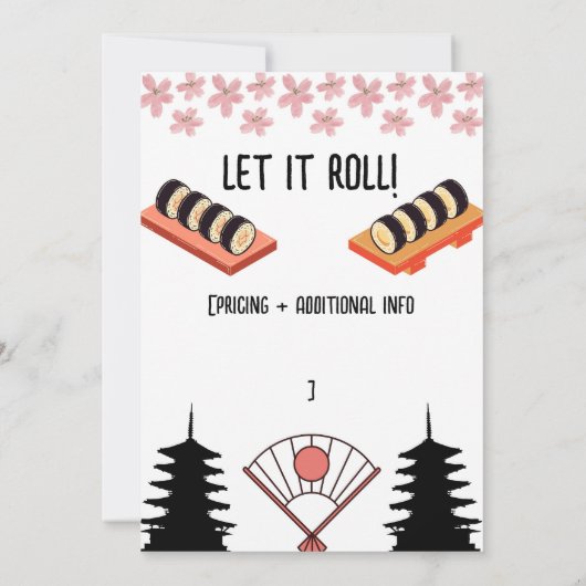 Japans sushi restaurant evenement en inauguratie kaart (Achterkant)