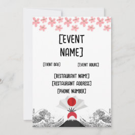 Japans sushi restaurant evenement en inauguratie kaart