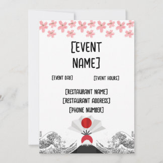 Japans sushi restaurant evenement en inauguratie kaart