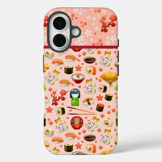 Japans sushi-visschotel op roze Case-Mate iPhone case (Achterkant)