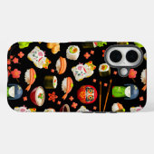 Japans sushi-visschotel op zwart Case-Mate iPhone case (Achterkant (horizontaal))