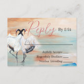 Japans Tancho Crane Bruiloft RSVP Kaart (Voorkant)