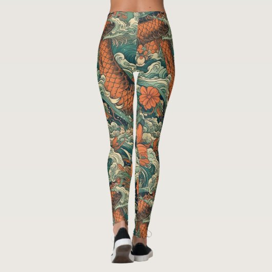 Japans Tattoo Art Zee Creatures Leggings (Achterkant)