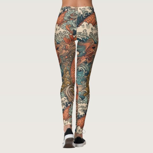 Japans Tattoo Art Zee Creatures Leggings (Achterkant)